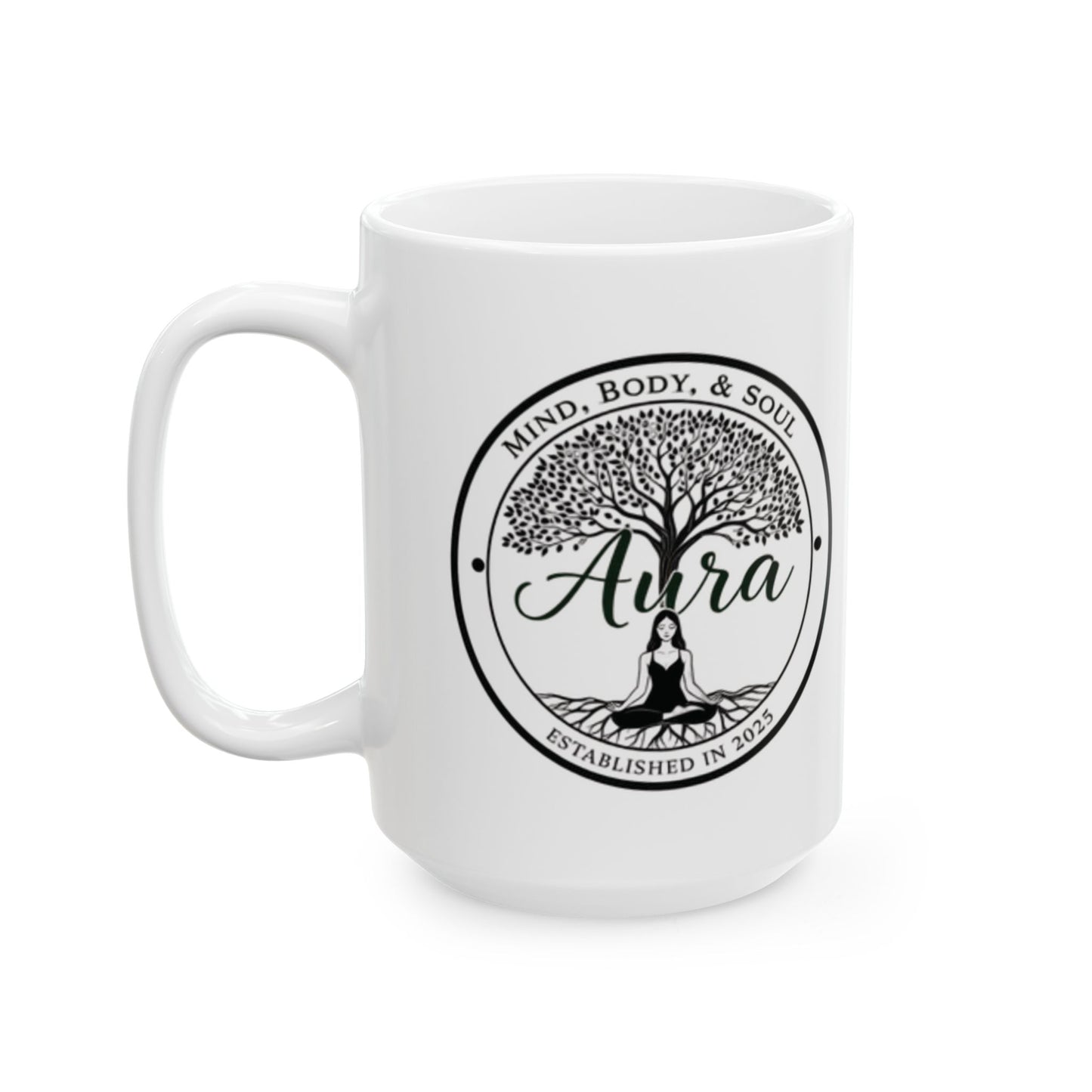 Aura Ceramic Mug - Perfect Gift for Mindfulness, Meditation, Yoga Lovers | 11oz, 15oz | Soulful Coffee or Tea Drinkware